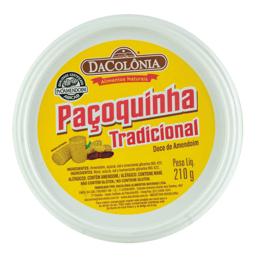 [DOC-0110] Da Colônia Traditional Paçoca Rolha 210g (peanut candy)