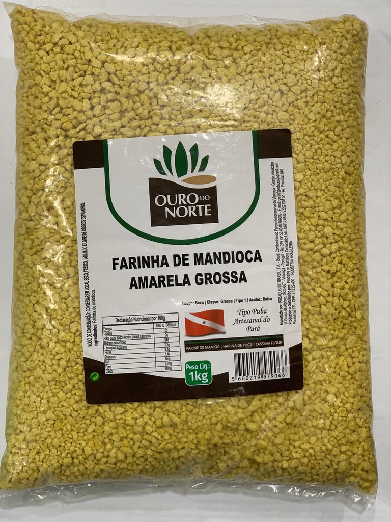 [MER-0560] Ouro do Norte Farine de Manioc Jaune Grosse (Puba) 1kg (manioc fermenté)