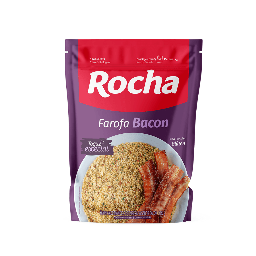 Rocha Farofa Pronta sabor Bacon 300g