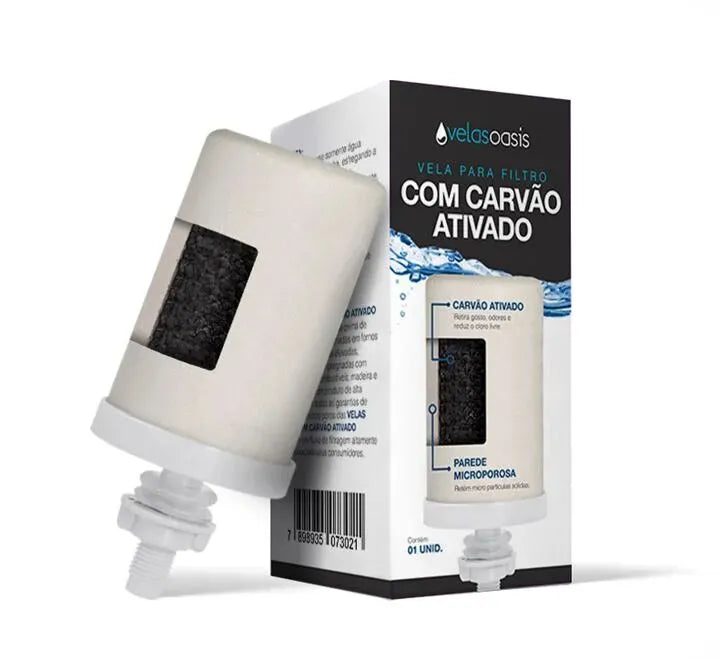 [CAS-0250] Oasis Bougie Filtrante au Charbon Actif pour Filtre à Eau en Argile 1un